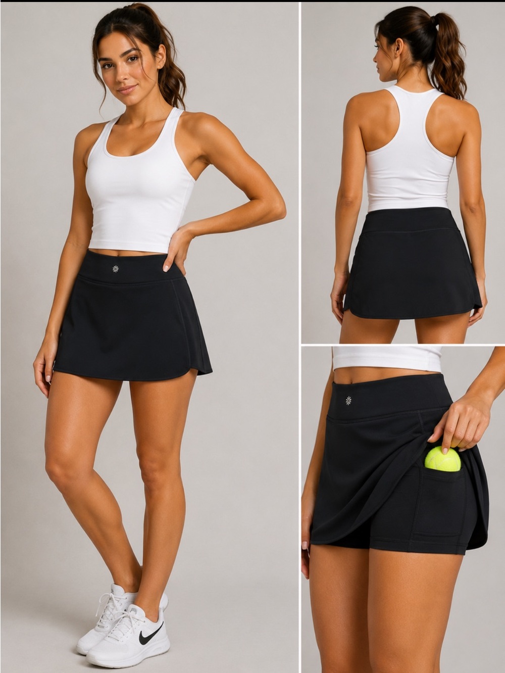 Athleta black mini skirt size small
